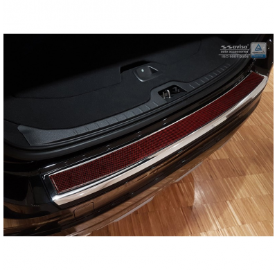 Protector Paragolpes Trasero Acero Inox 'Deluxe' Volvo Xc60 2013-2016 Chrom/Red-Negro Carbon